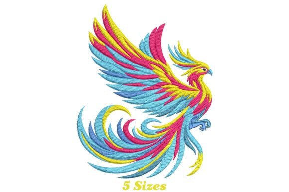 Colorful Phoenix Embroidery Design