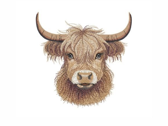 Cute Highland Cow: A Charming Embroidery Design for Meaningful Gifts