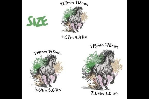 Horse Runner Embroidery Design